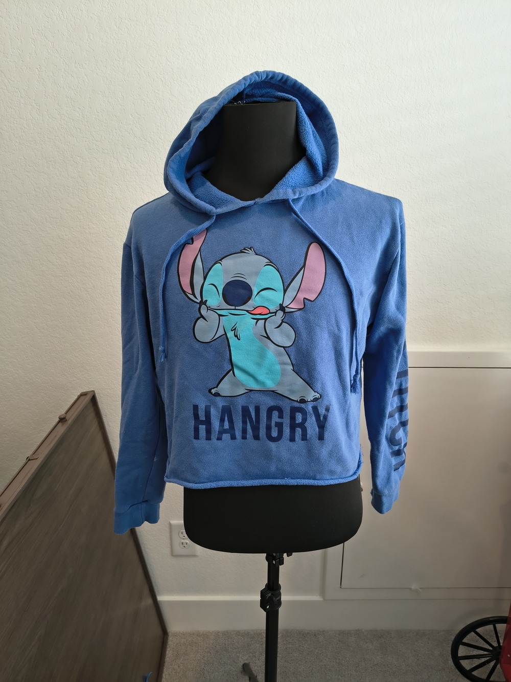 Kids Blue 'Hangry' Stitch Hooded Sweatshirt
